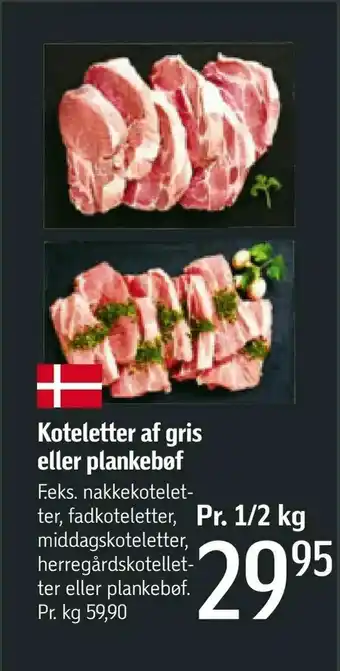 Føtex Koteletter af gris eller plankebøf tilbud