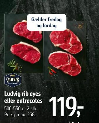 Føtex Ludvig rib eyes eller entrecotes tilbud
