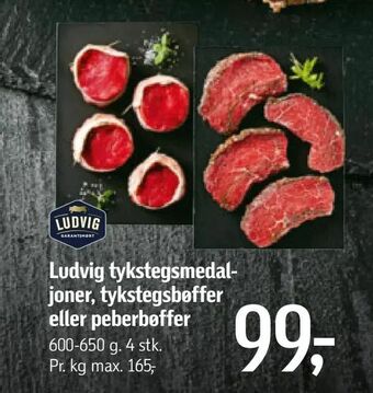 Ludvig tykstegsmedaljoner, tykstegsbøffer eller peberbøffer