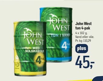 Føtex John West tun 4-pak tilbud