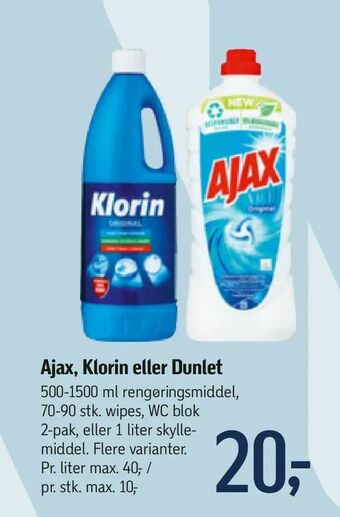 Føtex Ajax, Klorin eller Dunlet tilbud