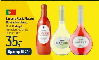 Føtex Lancers Rosé, Mateus Rosé eller Blanc tilbud