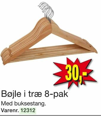 Harald Nyborg Bøjle i træ 8-pak tilbud