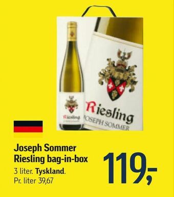 Joseph Sommer Riesling bag-in-box