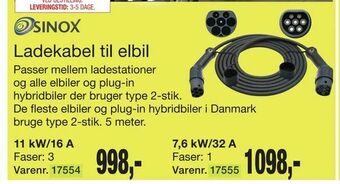 Harald Nyborg Ladekabel til elbil tilbud
