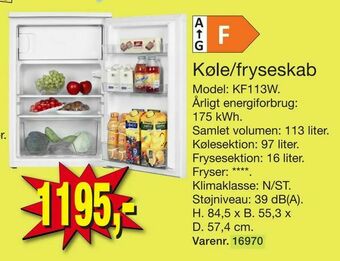 Harald Nyborg Køle/fryseskab tilbud