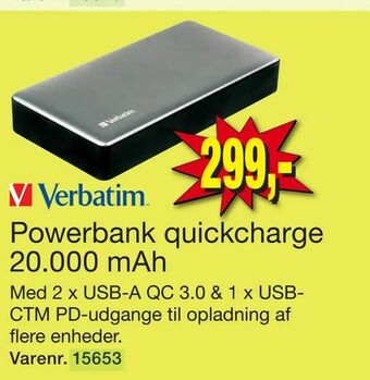 Harald Nyborg Powerbank quickcharge 20000 mAh tilbud