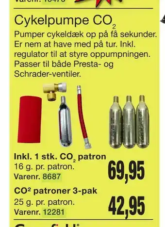 Harald Nyborg Cykelpumpe co2 tilbud