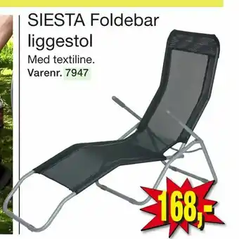 Harald Nyborg SIESTA Foldebar liggestol tilbud