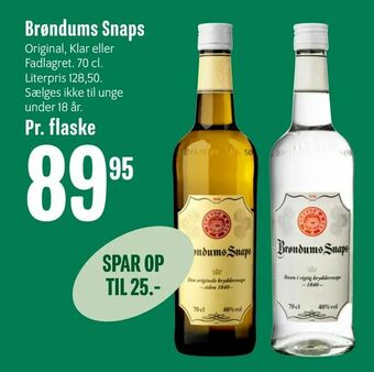 Min Købmand Brøndums Snaps tilbud