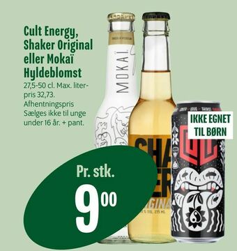 Min Købmand Cult Energy, Shaker Original eller Mokaï Hyldeblomst tilbud