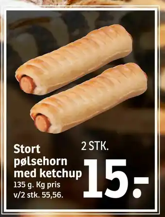 SPAR Stort pølsehorn med ketchup tilbud