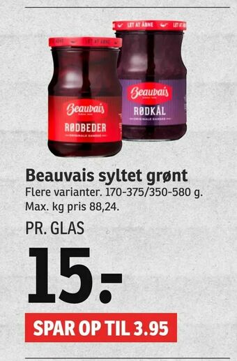 SPAR Beauvais syltet grønt tilbud
