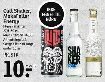 SPAR Cult Shaker, Mokaï eller Energy tilbud