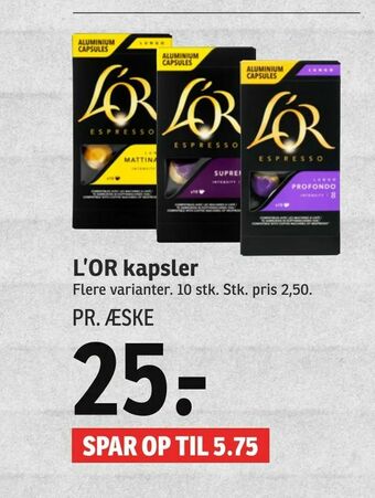 SPAR L'OR kapsler tilbud