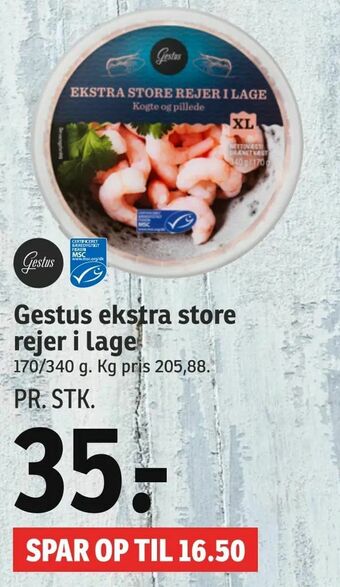 SPAR Gestus ekstra store rejer i lage tilbud