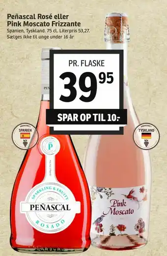 SPAR Peñascal Rosé eller Pink Moscato Frizzante tilbud