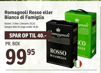 SPAR Romagnoli Rosso eller Bianco di Famiglia tilbud