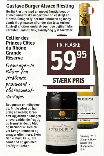 SPAR Cellier des Princes Côtes du Rhône Grande Réserve tilbud