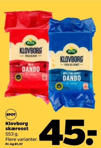 Klovborg skæreost danbo mellemlagret