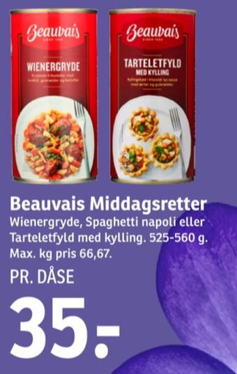 SPAR Beauvais tarteletfyld med kylling tilbud