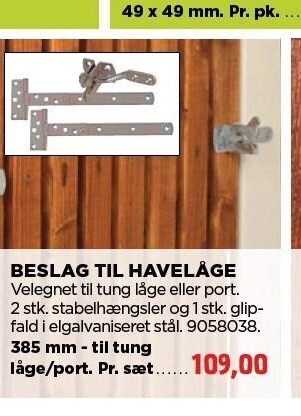 Beslag til havelåge