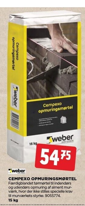 jem & fix Cempexo opmuringsmørtel tilbud