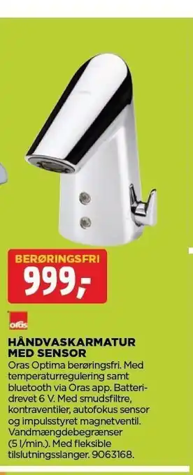 Håndvaskarmatur m. sensor