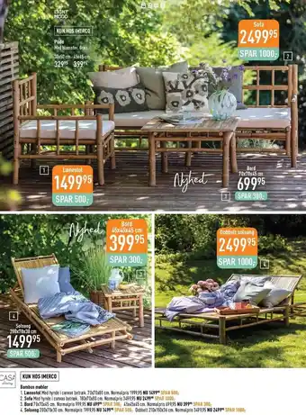 Eight mood lænestol, sofa, bord, solseng el. dobbelt solseng
