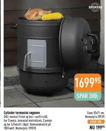 Cylinder termostat røgeovn el. cover