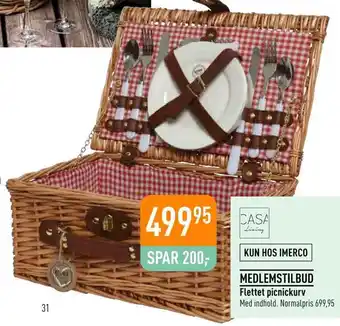 Imerco Flettet picnickurv tilbud