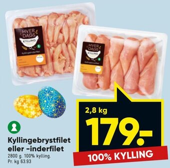 Bilka Kyllingebrystfilet Eller-Inderfilet tilbud