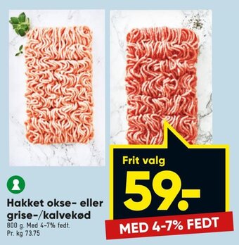 Hakket Okse-eller Grise-/Kalvekød
