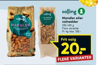 Bilka Mandler eller Valnødder tilbud