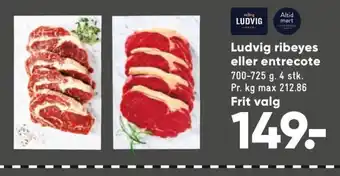 Bilka Ludvig Ribeyes eller Entrecote tilbud