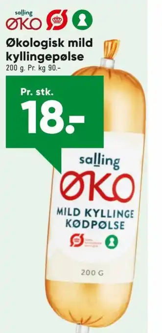 Bilka Økologisk Mild Kyllingepølse tilbud