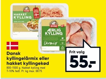 Bilka Dansk Kyllingelårmix eller Hakket Kyllingekød tilbud