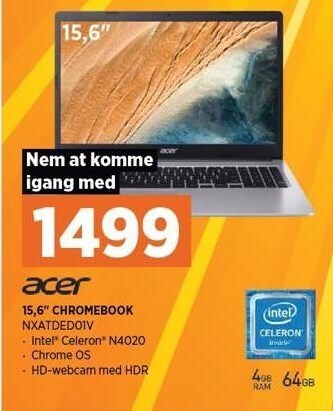 Power Acer 15,6´´ chromebook tilbud