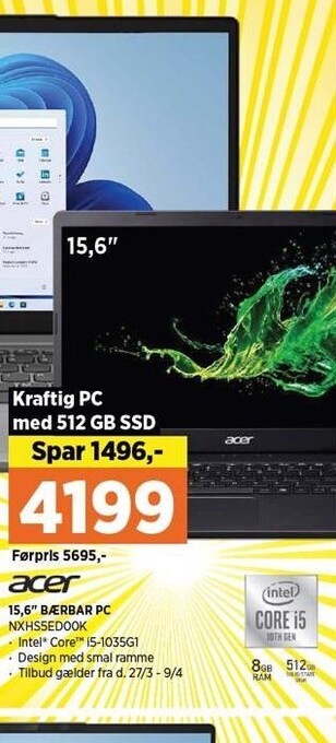 15,6´´ bærbar pc