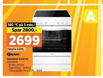 Power Keramisk komfur tilbud