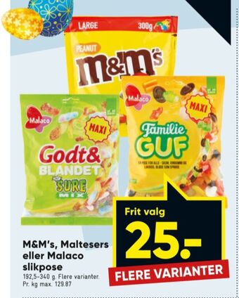 Bilka M&ms chokoladepastiller peanuts tilbud