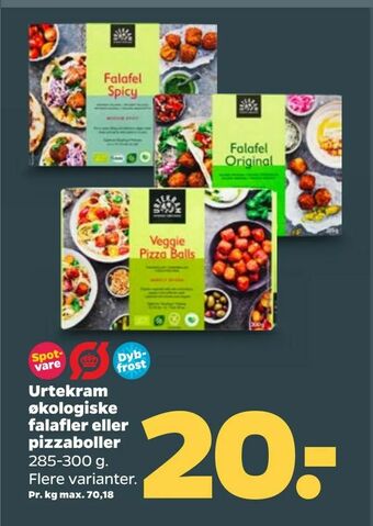 Netto Urtekram økologiske falafler eller pizzaboller tilbud