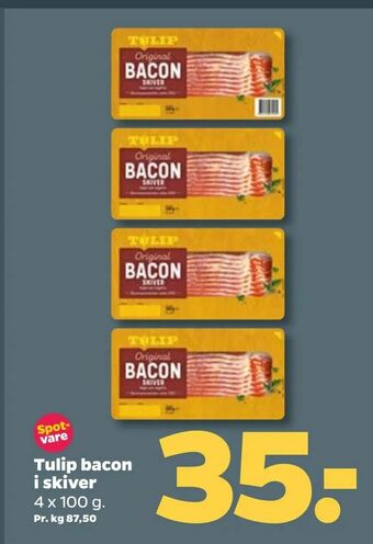 Netto Tulip bacon i skiver tilbud