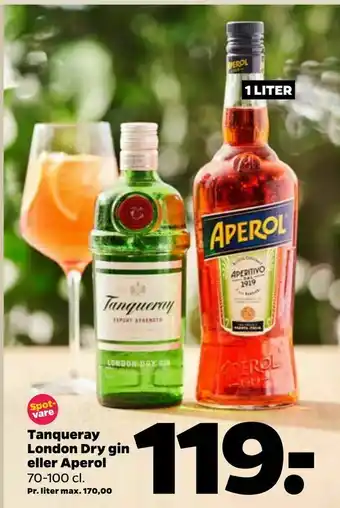 Netto Tanqueray London Dry gin eller Aperol tilbud