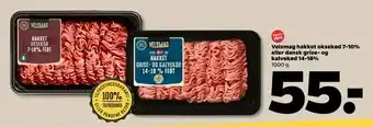 Netto Velsmag hakket oksekød 7-10% eller dansk grise- og kalvekød 14-18% tilbud