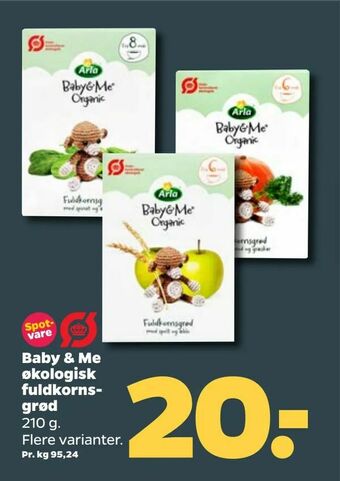 Netto Baby & Me økologisk fuldkornsgrød tilbud
