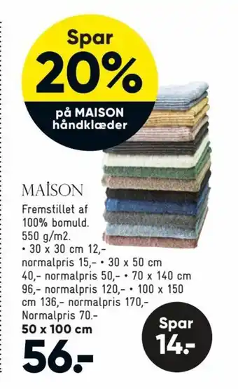 Bilka På Maison Håndklæder tilbud