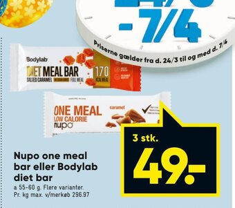Bilka Nupo One Meal Bar eller Bodylab Diet Bar tilbud