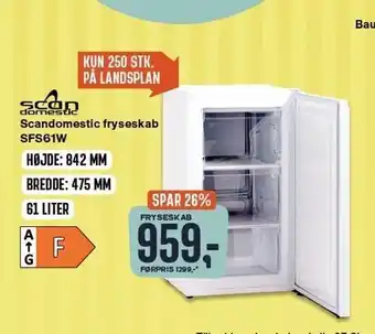 Scandomestic fryseskab sfs61w