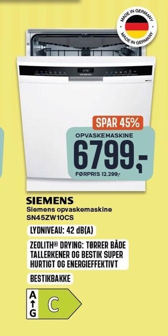 Siemens opvaskemaskine